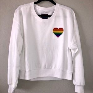 Abercrombie and Fitch Sequin Heart Flip Sweatshirt